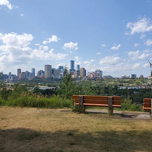 benches looking at the city