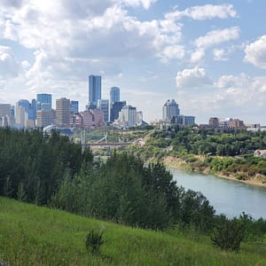 view of the river valley and city